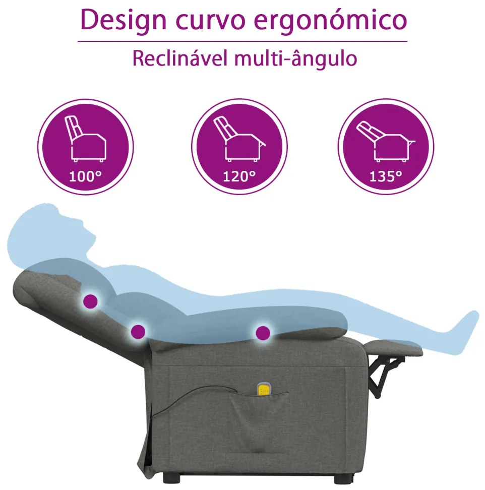 Poltrona de massagens tecido preto