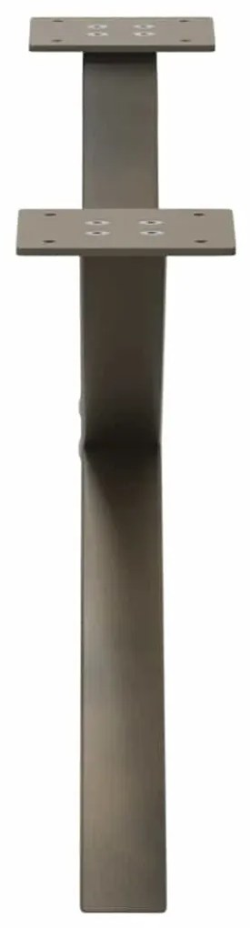Pés para mesa de centro em formato de X, 2 peças, aço natural, 70x(30-