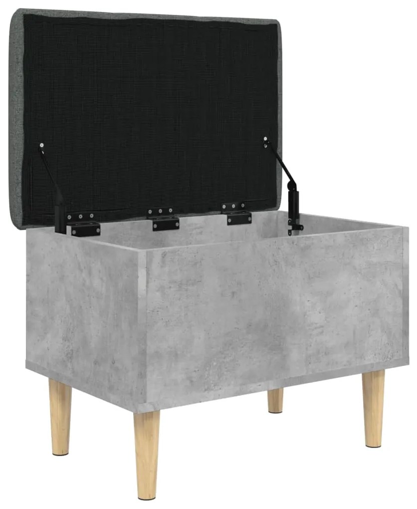Banco de arrumação 62x42x46cm derivados madeira cinza cimento
