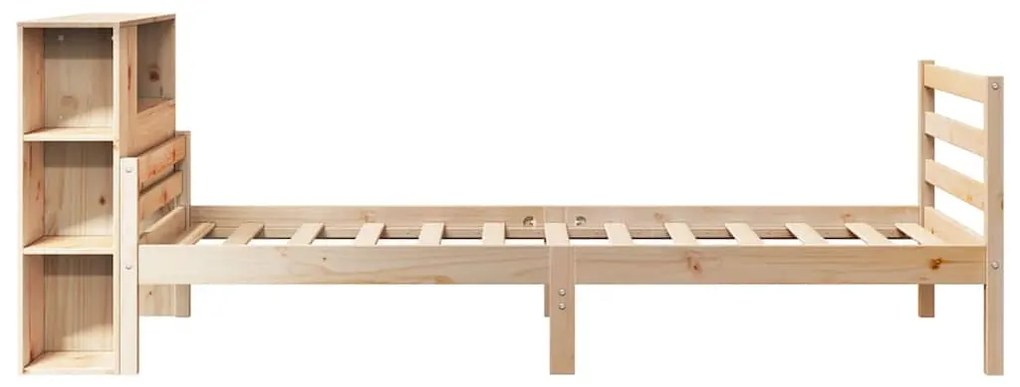Cama com estante sem colchão 100x200 cm pinho maciço