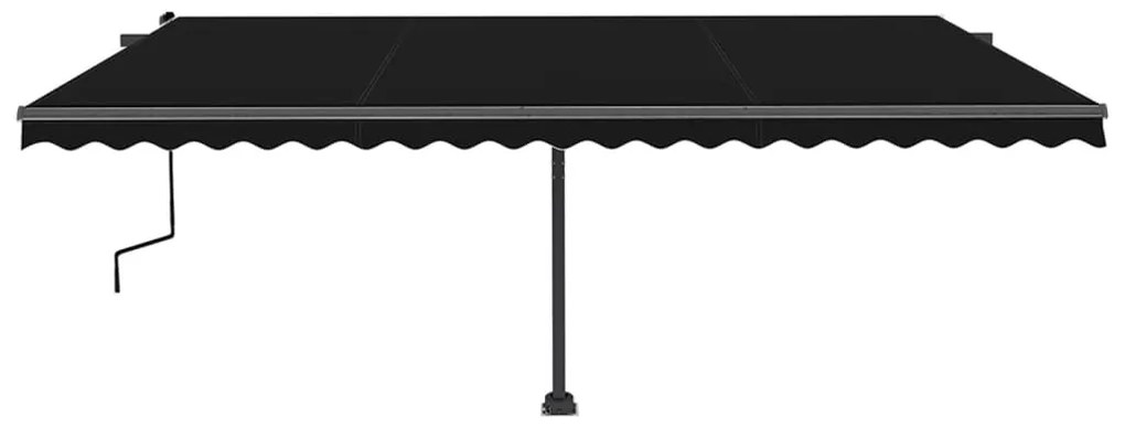 Toldo retrátil manual com LED 500x350 cm antracite