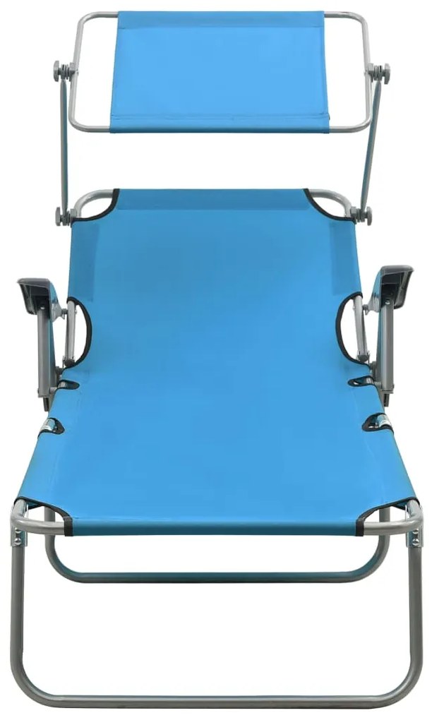 Espreguiçadeira com toldo aço azul