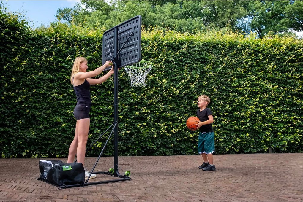Cesto de basquetebol NovaStar com altura ajustável em 10 alturas preto
