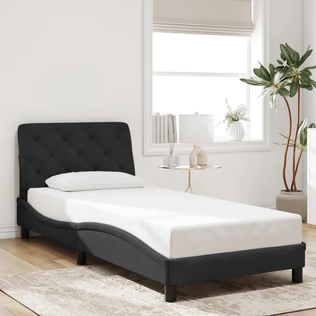 vidaXL Estrutura de cama c/ cabeceira 80x200 cm veludo preto
