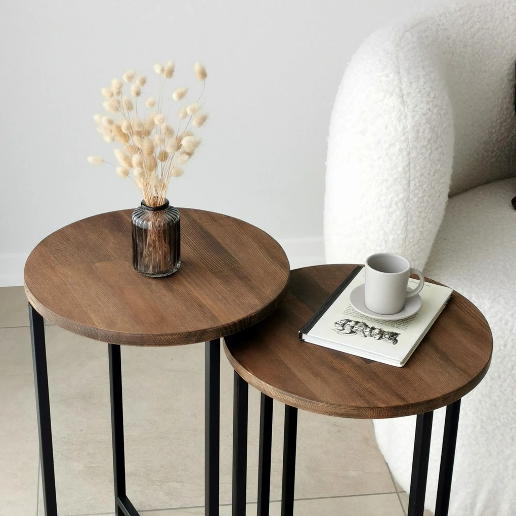 Mesa de Centro Neta – Nogueira – Medidas Grandes: Largura: 35 cm Altur