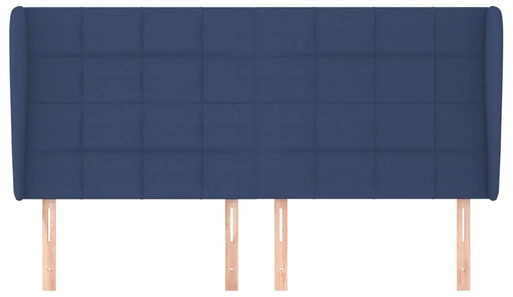 Cabeceira de cama c/ abas tecido 163x23x118/128 cm azul