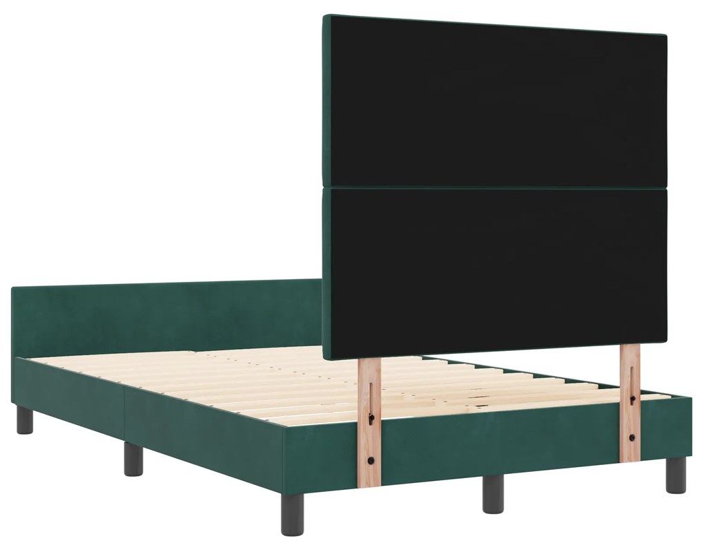 estrutura da cama vidaXL verde escuro 120x200 cm veludo