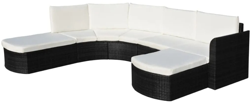 vidaXL Conjunto de sofás de jardim 16 pcs vime preto