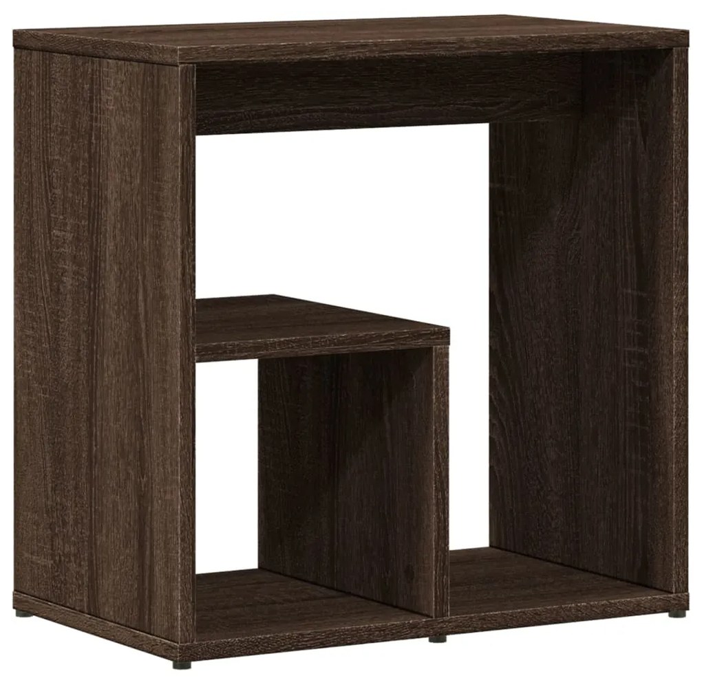 Mesas apoio 2pcs 50x30x50cm derivados madeira carvalho castanho