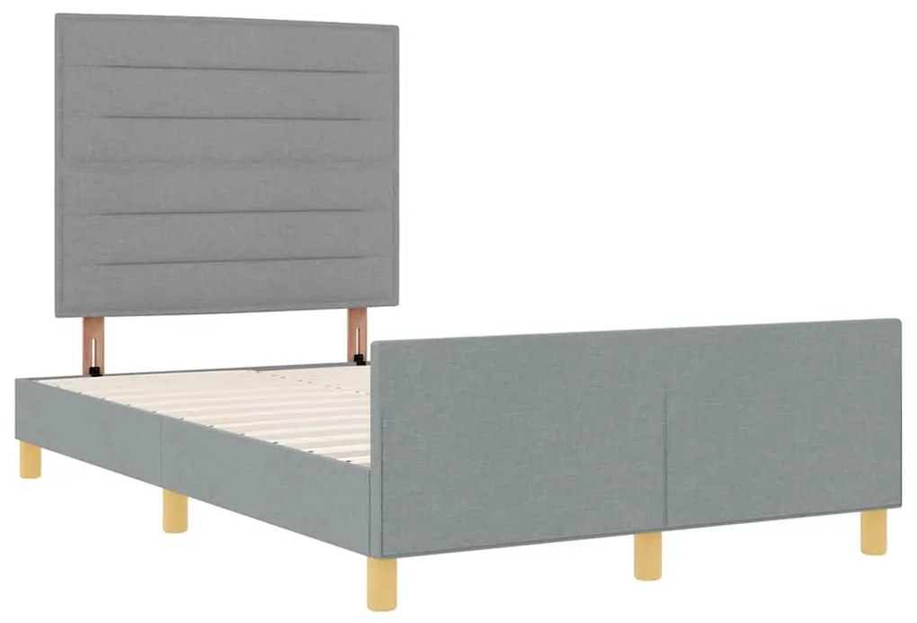 Cama vidaXL Cinza Claro 120x190 cm Tecido
