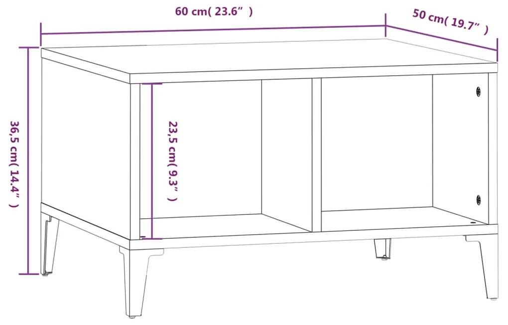 Mesa de centro 60x50x36,5 cm derivados de madeira branco