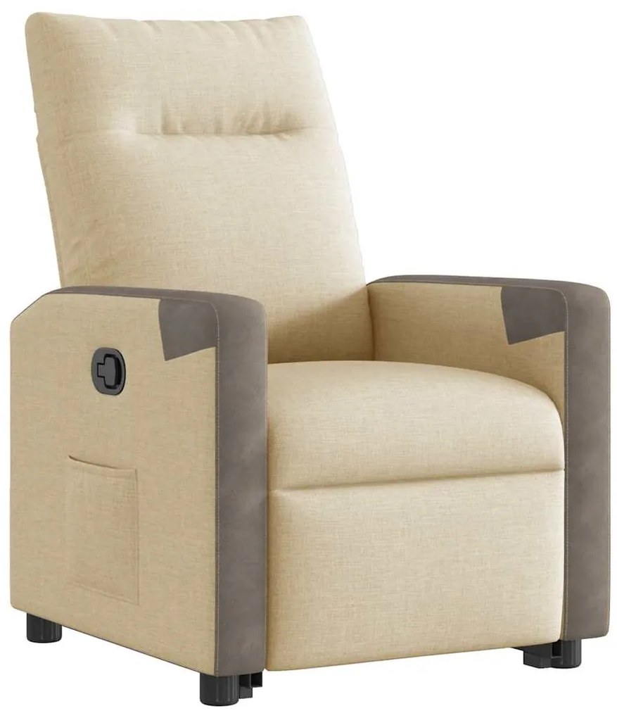Poltrona reclinável elevatória tecido cor creme