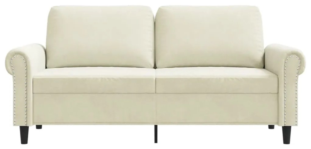 Sofá de 2 lugares veludo 140 cm cor creme