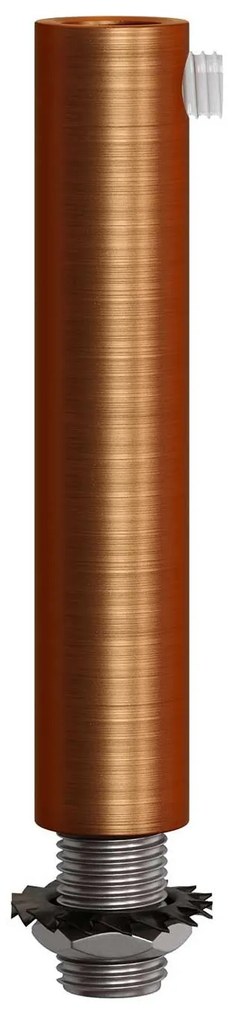 Brushed copper finish metal round 7 cm strain relief clamp provided with threaded tube nut and washer