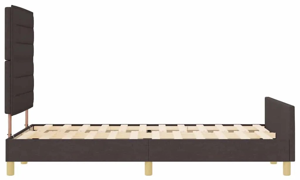 Cama vidaXL Castanho Escuro 160x200 cm Tecido