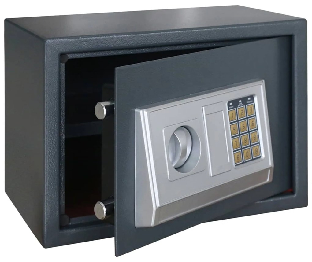 Cofre Eletrônico com Prateleira Cinza Escuro 35x25x25 cm Aço