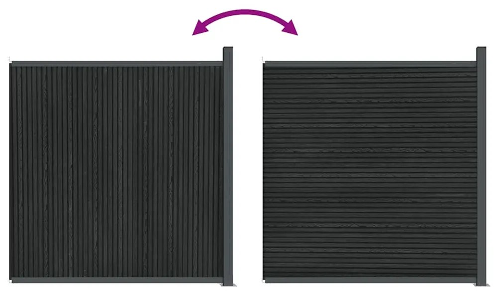 Painel de vedação WPC 173x186 cm cinza