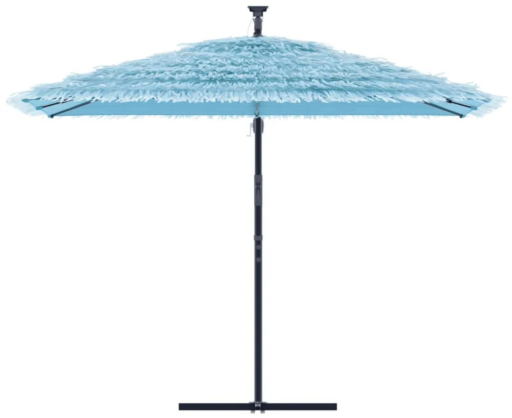 Guarda-sol de jardim com poste de aço 290x290x238 cm azul