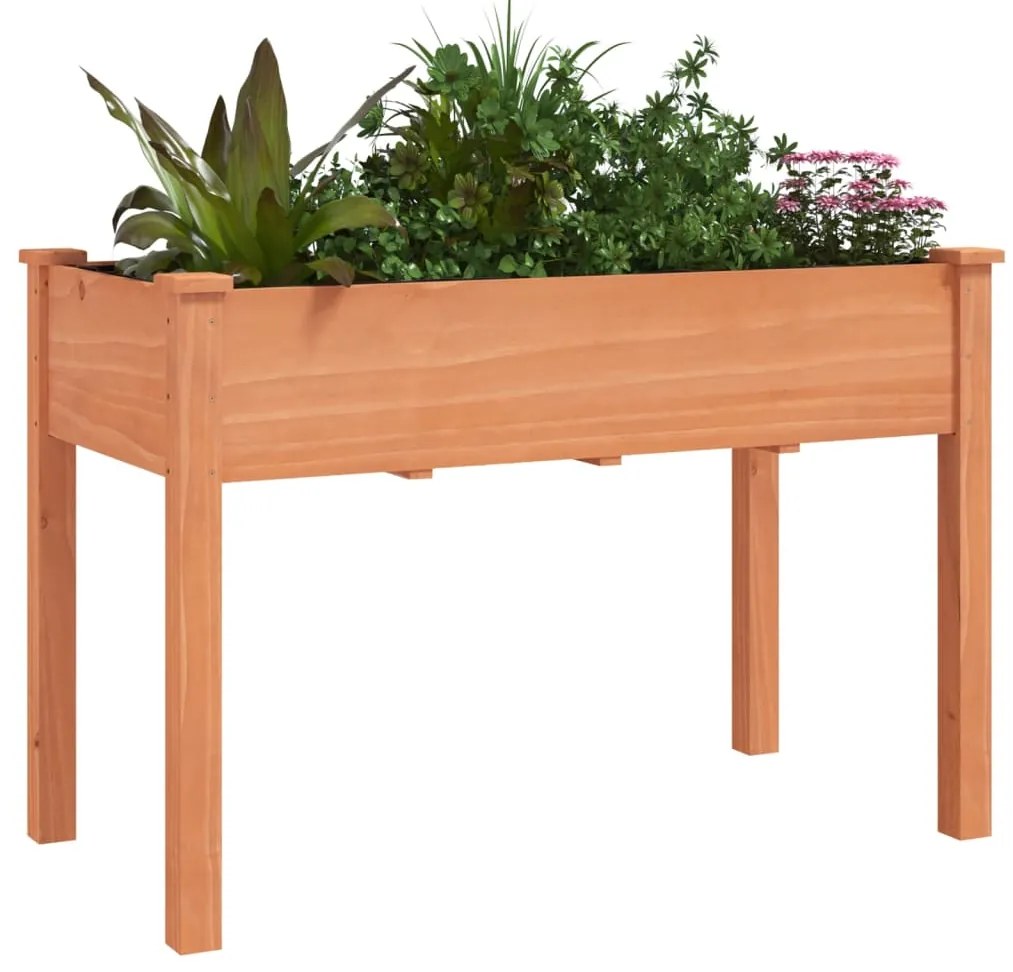 Vaso/floreira c/ forro 118x59x76 cm abeto maciço castanho
