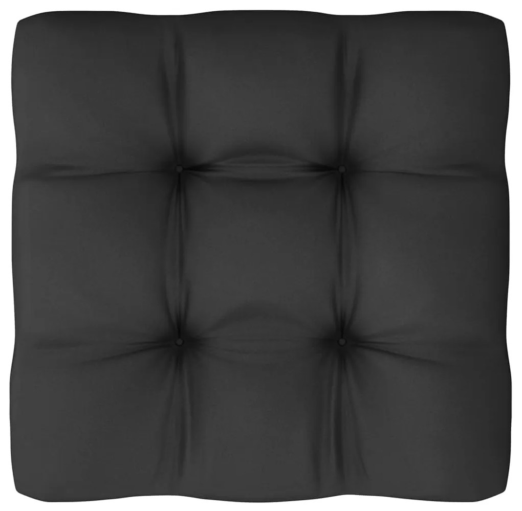 10 pcs conjunto lounge jardim c/ almofadões pinho maciço preto