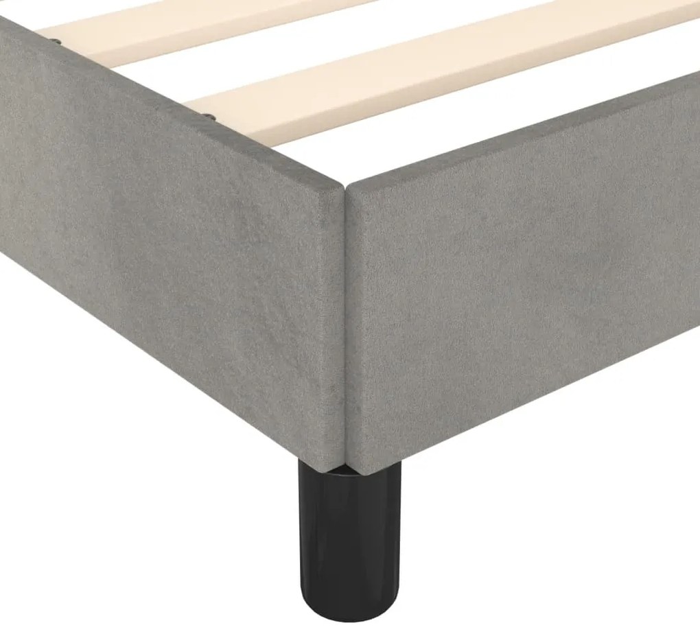 Estrutura de cama sem colchão 140x190 cm veludo cinzento-claro