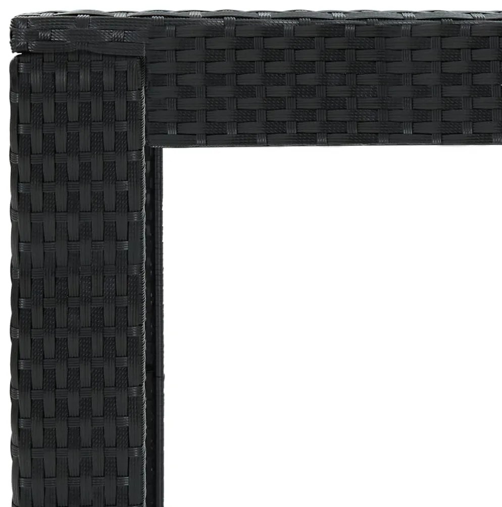 5 pcs conjunto de bar p/ jardim c/ almofadões vime PE preto