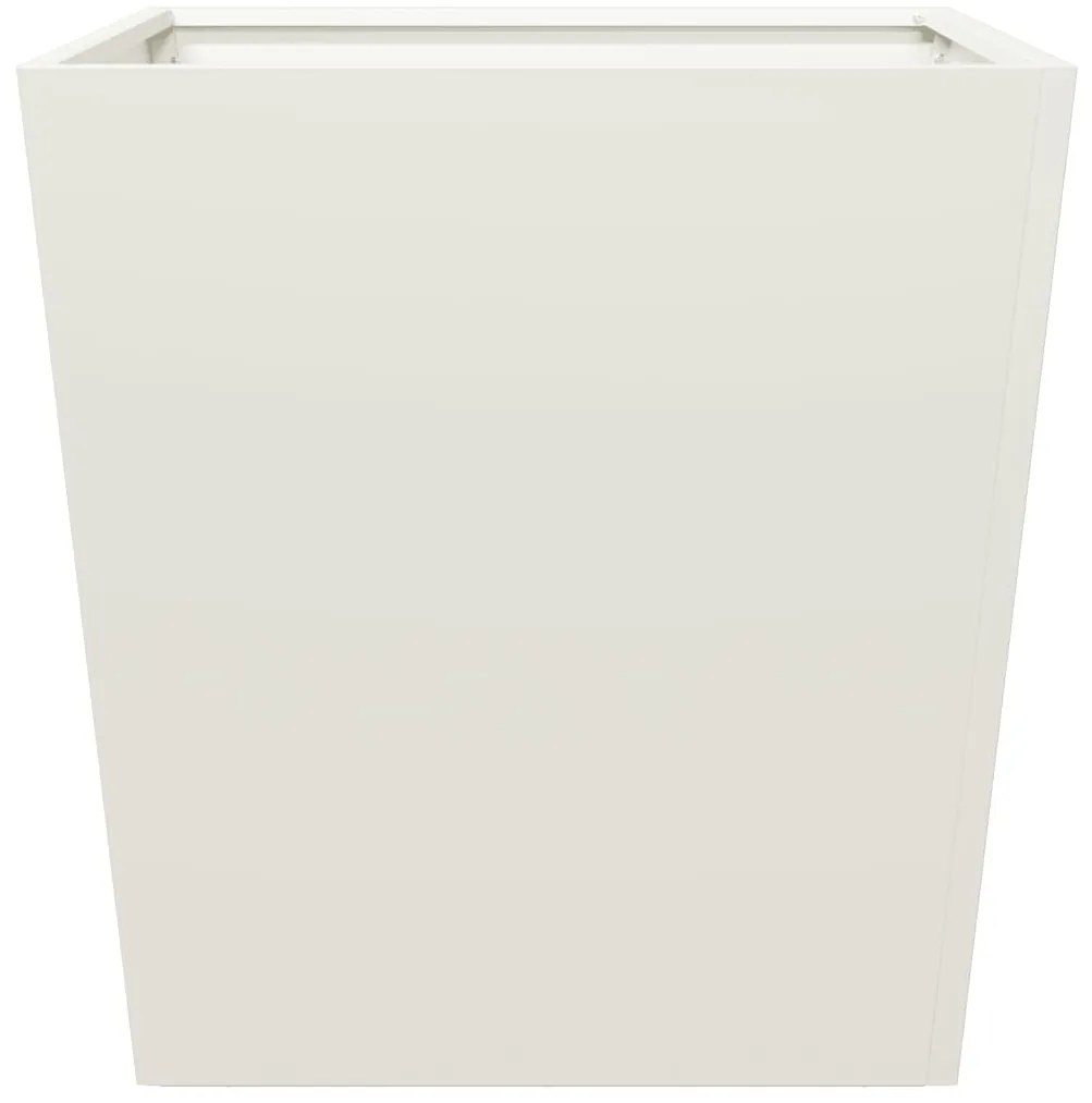 Vaso/floreira de jardim 50x50x50 cm aço branco