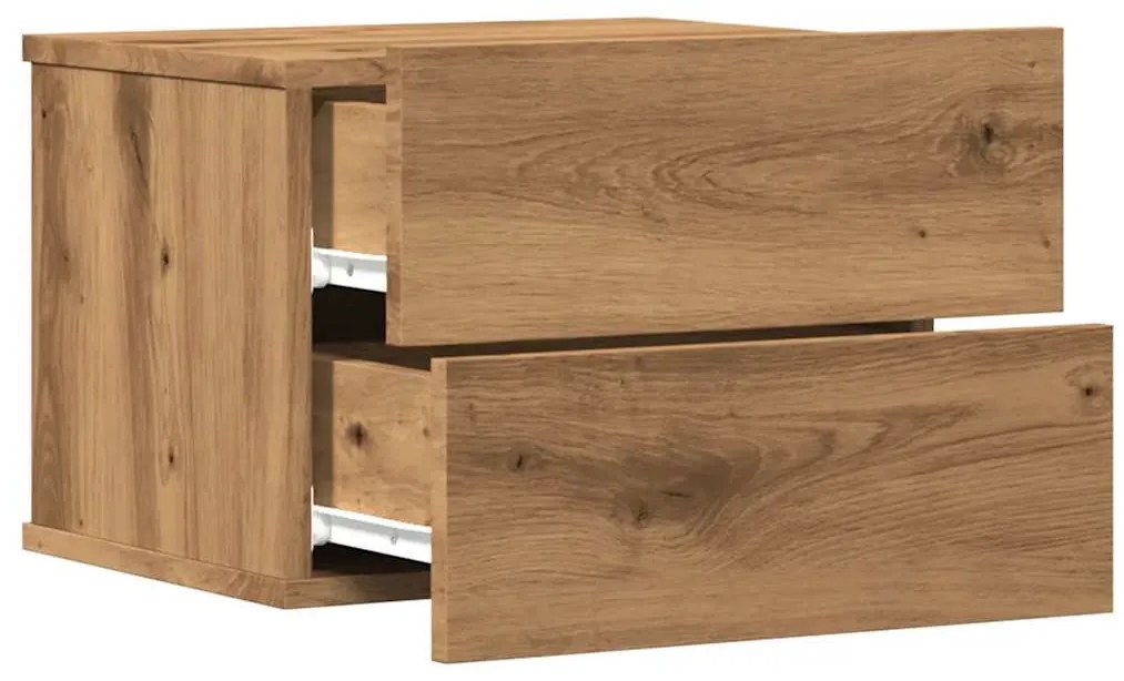 Mesa de cabeceira de parede 40x32x30 cm cor carvalho artisiano