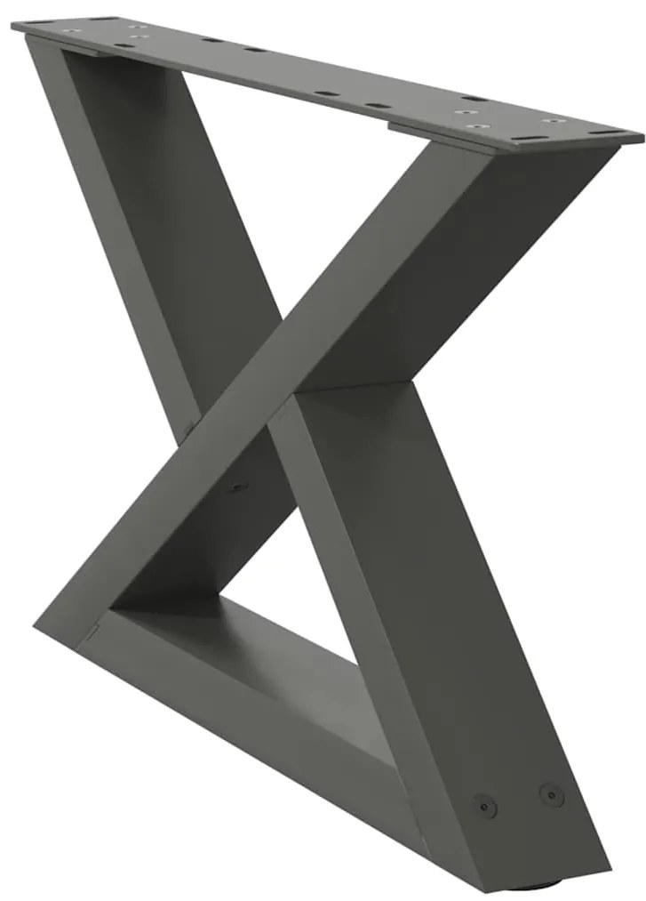 Pés para mesa de centro 2 peças antracite 60x(30-31,3) cm aço
