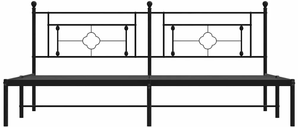 Estrutura de cama com cabeceira 193x203 cm metal preto