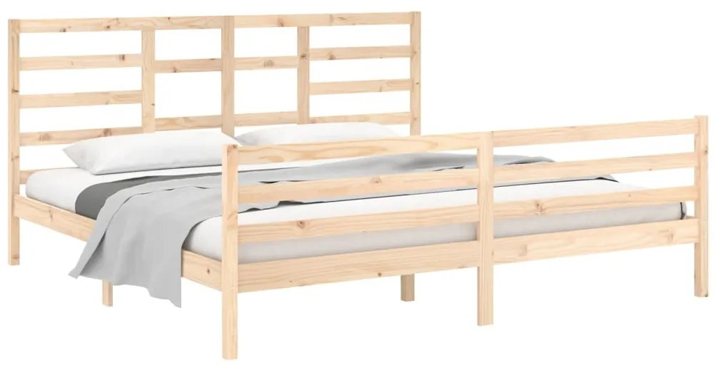 Estrutura de cama sem colchão 200x200 cm madeira maciça