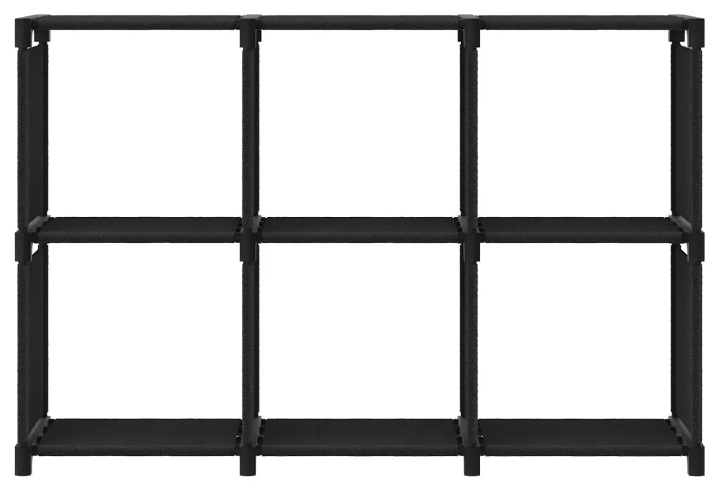 Unidade de prateleiras 6 cubos 103x30x72,5 cm tecido preto