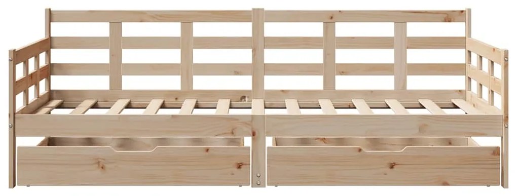 Sofá-cama com gavetas 90x190 cm madeira de pinho maciça