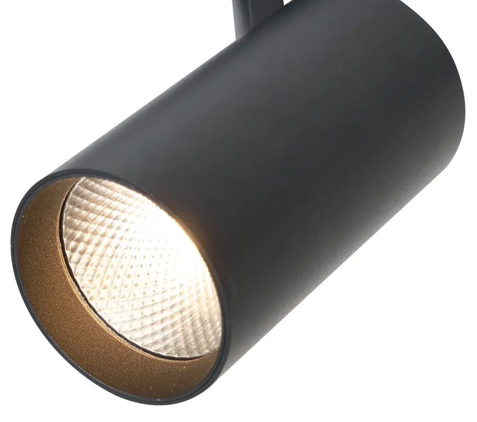 Foco moderno preto para sistema de calha monofásico incluindo LED - Iconic Mark