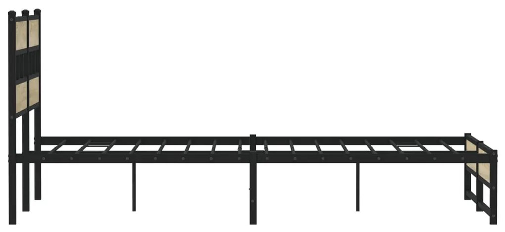 Estrutura de cama sem colchão 135x190 cm metal carvalho sonoma