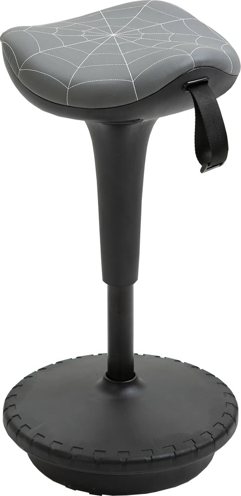 Vinsetto Banco de escritório com função de giro, banco ergonômico, regulável em altura 65,5-83,5 cm inclinável 120° Cinza | Aosom Portugal