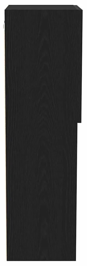 Armário de TV vidaXL com Luzes LED Carvalho Preto 40,5x30x102 cm