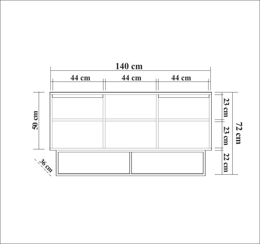 Console Zela – Walnut Black – 140x72x36 cm