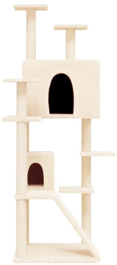 Árvore para gatos c/ postes arranhadores sisal 153 cm cor creme