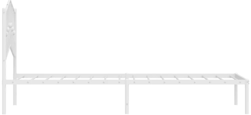 Estrutura de cama com cabeceira 90x190 cm metal branco