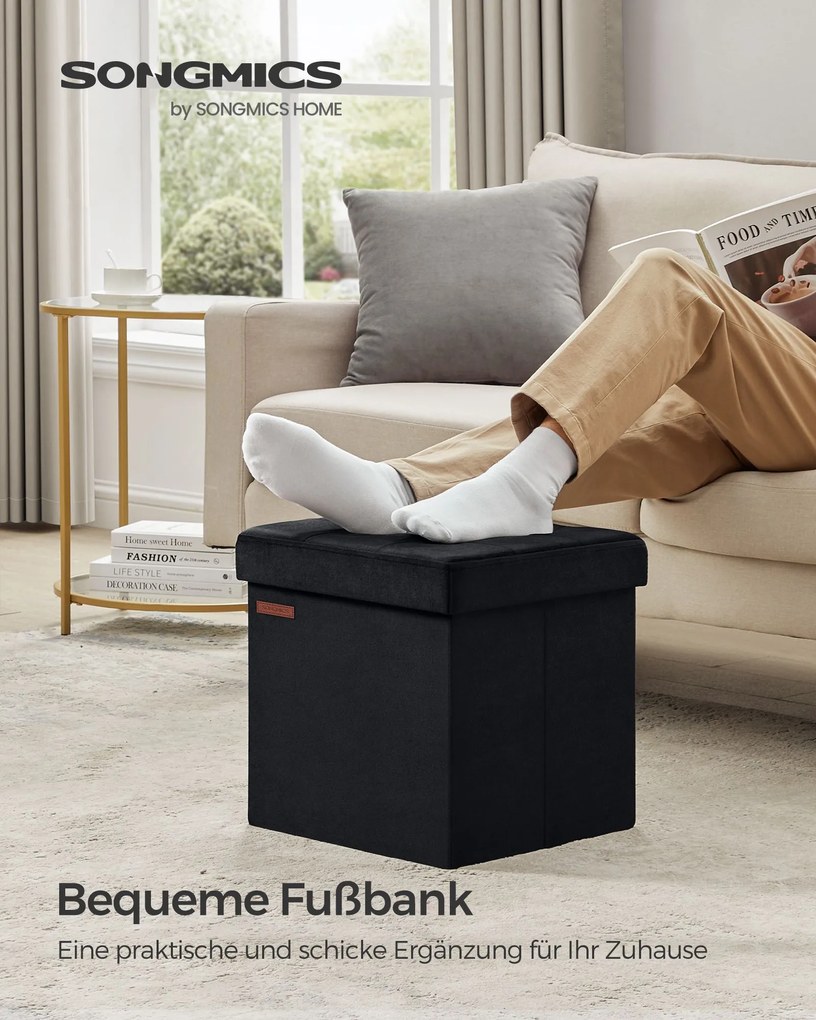 Banco com espaço de arrumação 38 x 38 x 38 cm Preto