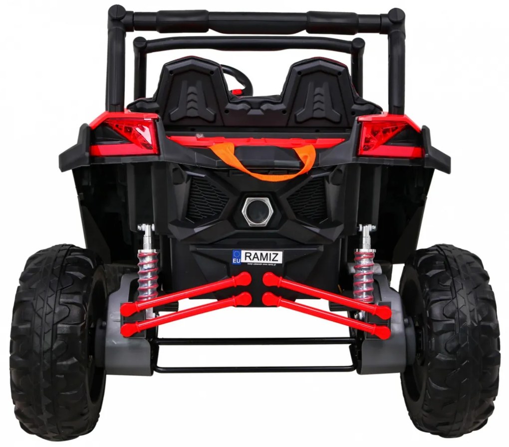 Buggy elétrico para Crianças 24V 4x4 2 Lugares UTV-MX Rodas de EVA, Assento de couro Vermelho