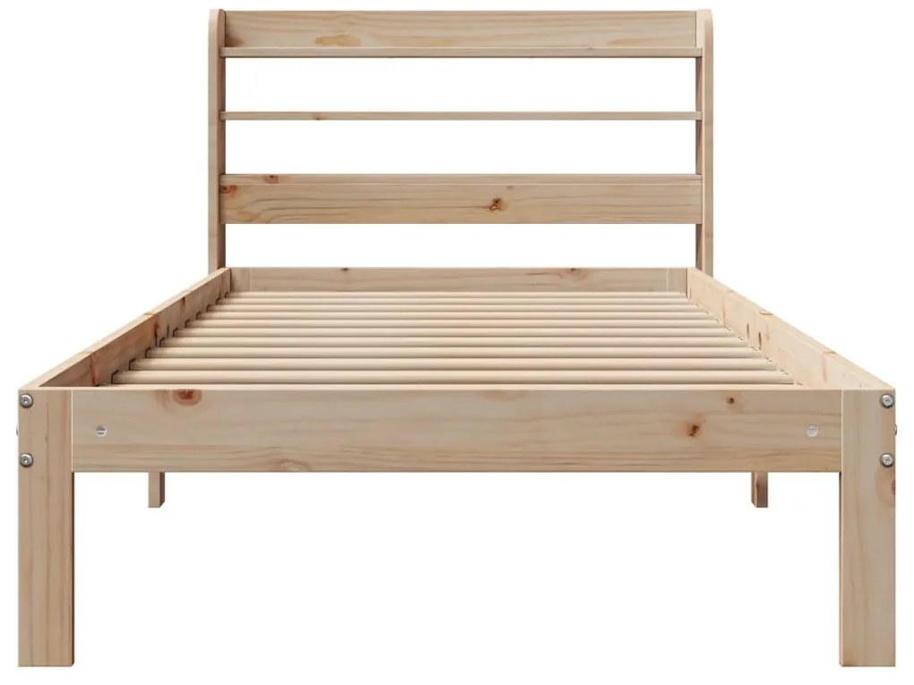 Estrutura de cama com cabeceira 90x190 cm pinho maciço
