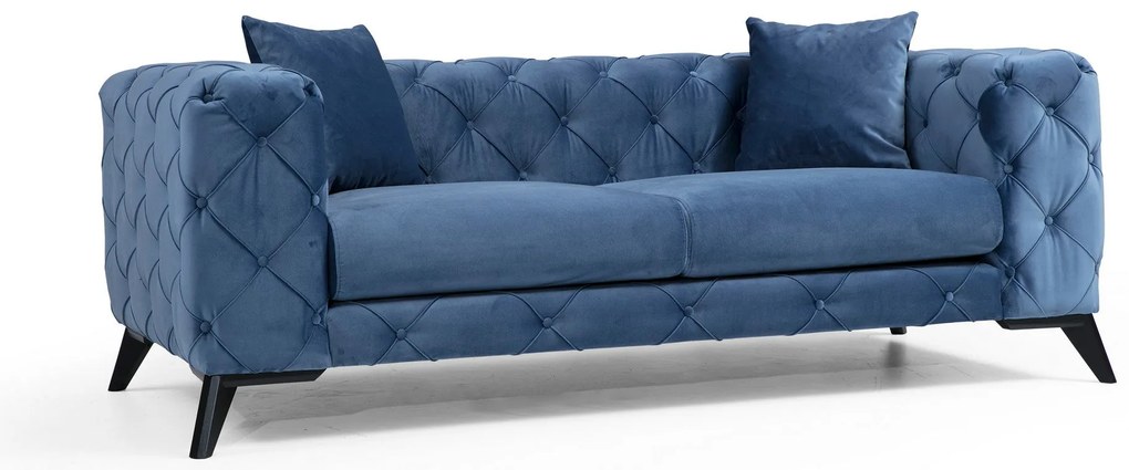 Sofá de 2 Lugares Como – Azul – 197x73x90 cm