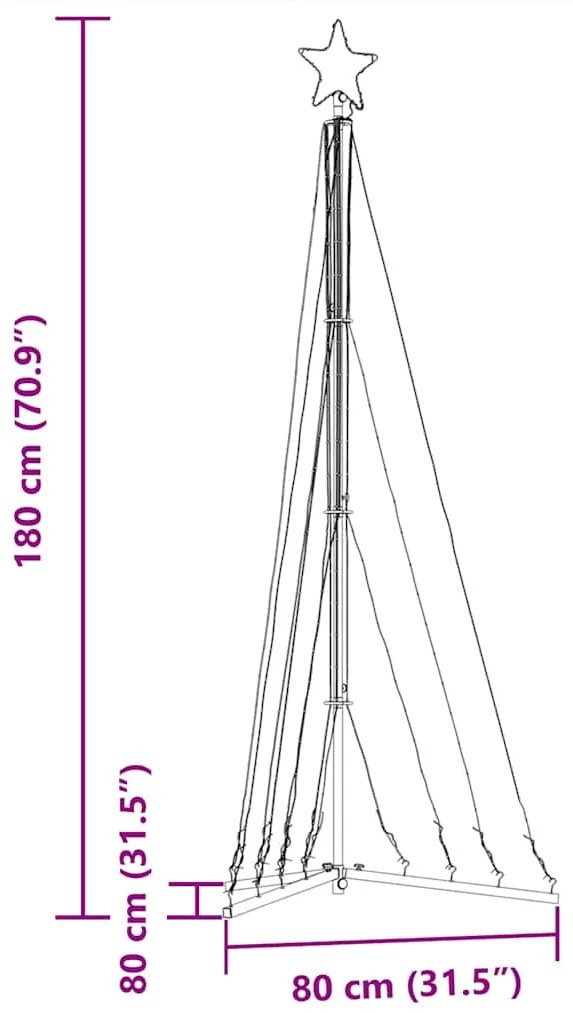 LED Árvore de Natal 339 LEDs Branco Frio 187 cm