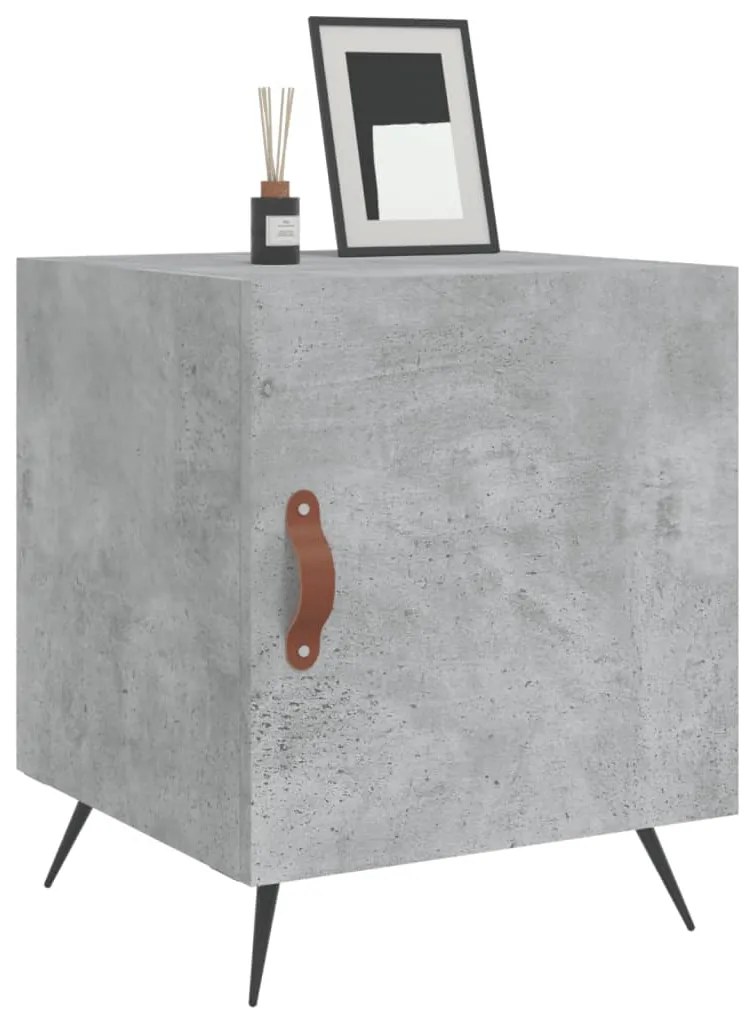 Mesa cabeceira 40x40x50cm derivados de madeira cinzento cimento