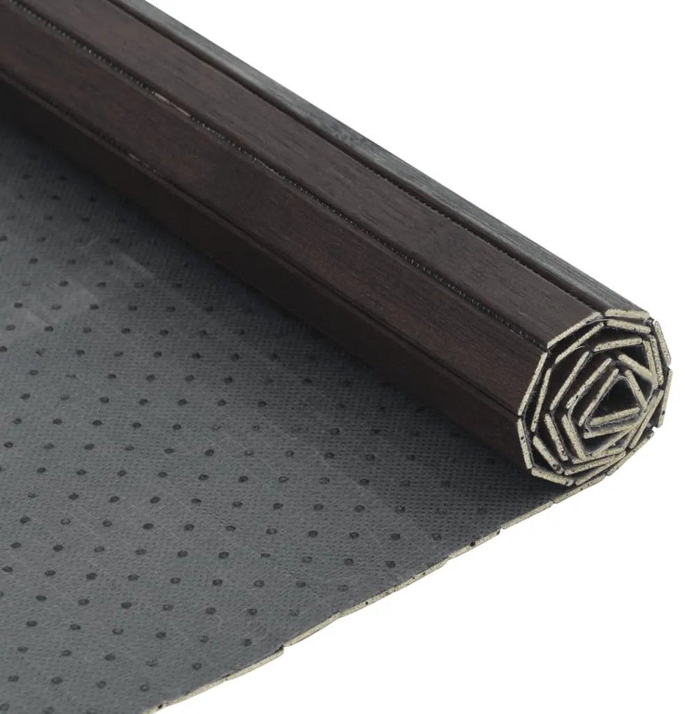 Tapete retangular 100x200 cm bambu castanho-escuro