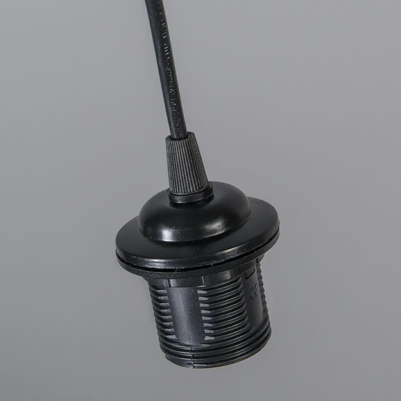 Candeeiro de suspensão moderno preto com cúpula branca 45 cm - Pendant Moderno