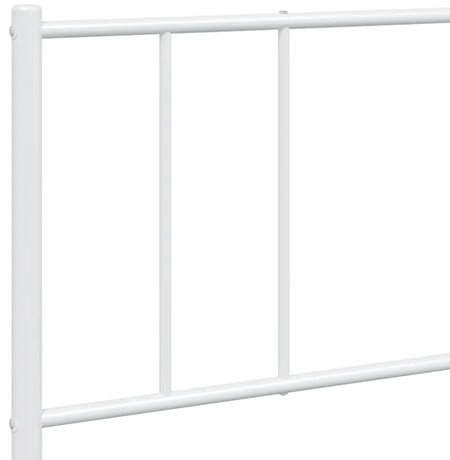 Estrutura de cama com cabeceira 193x203 cm metal branco