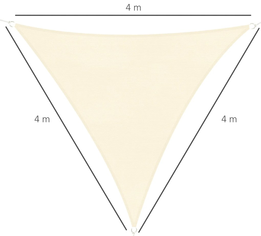 Vela de Sombra Triangular 4x4x4 m Toldo Vela de HDPE com Proteção UV A